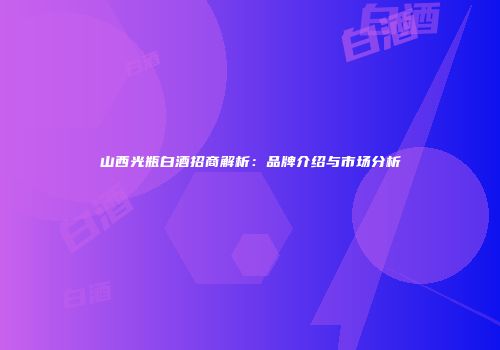 山西光瓶白酒招商解析：品牌介绍与市场分析
