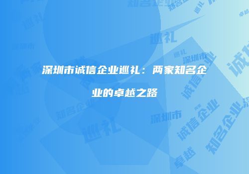 深圳市诚信企业巡礼：两家知名企业的卓越之路