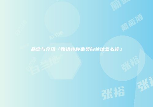 品尝与介绍「张裕特种金奖白兰地怎么样」