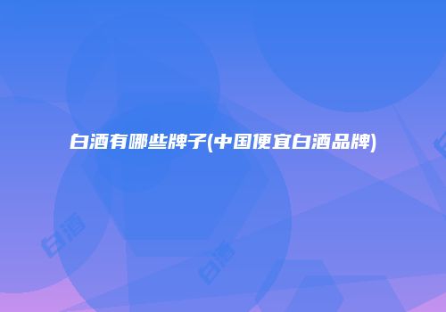 白酒有哪些牌子(中国便宜白酒品牌)