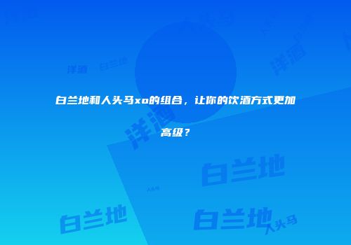 白兰地和人头马xo的组合，让你的饮酒方式更加高级？