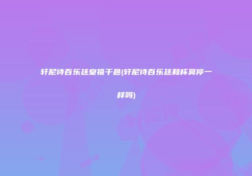 轩尼诗百乐廷皇禧干邑(轩尼诗百乐廷和杯莫停一样吗)
