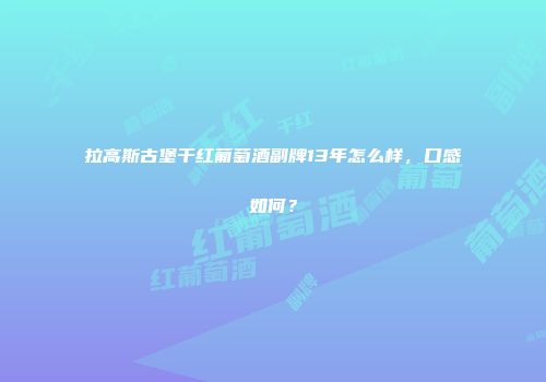 拉高斯古堡干红葡萄酒副牌13年怎么样，口感如何？