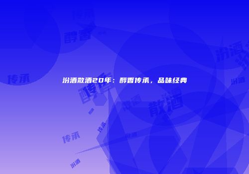 汾酒散酒20年：醇香传承，品味经典
