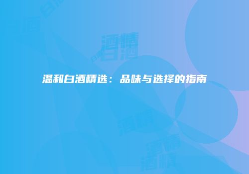 温和白酒精选：品味与选择的指南