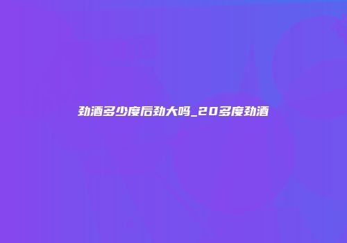 劲酒多少度后劲大吗_20多度劲酒