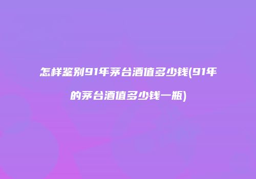 怎样鉴别91年茅台酒值多少钱(91年的茅台酒值多少钱一瓶)