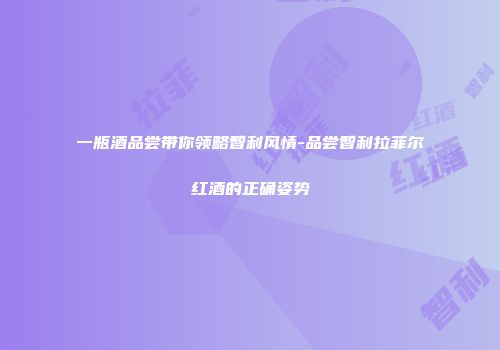 一瓶酒品尝带你领略智利风情-品尝智利拉菲尔红酒的正确姿势