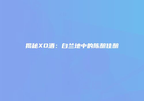 揭秘XO酒：白兰地中的陈酿佳酿