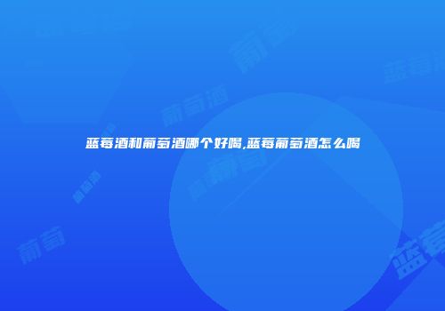 蓝莓酒和葡萄酒哪个好喝,蓝莓葡萄酒怎么喝