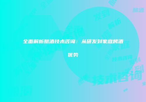 全面解析酿酒技术咨询：从研发到家庭烤酒优势