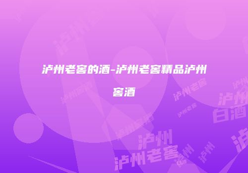 泸州老窖的酒-泸州老窖精品泸州窖酒