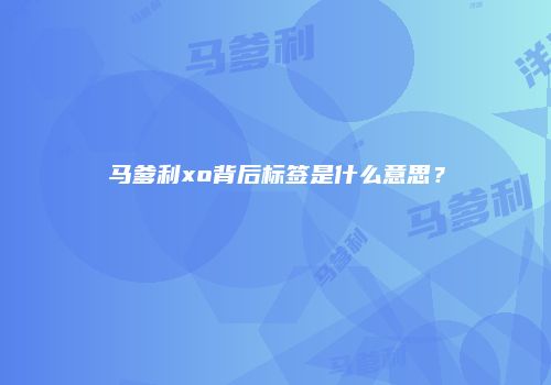 马爹利xo背后标签是什么意思？