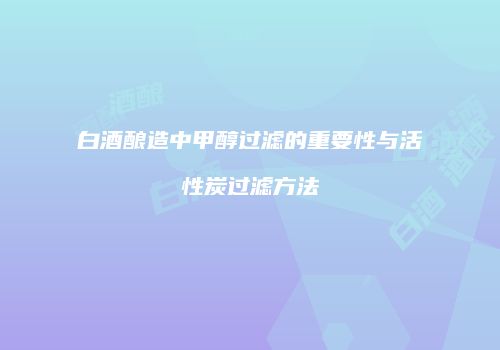 白酒酿造中甲醇过滤的重要性与活性炭过滤方法