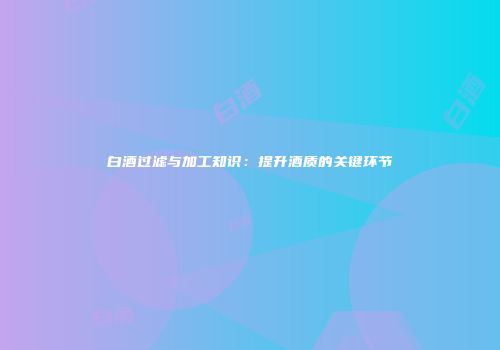 白酒过滤与加工知识：提升酒质的关键环节