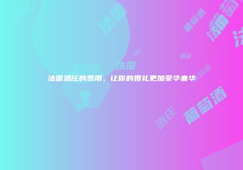法国酒庄的费用，让你的婚礼更加豪华奢华