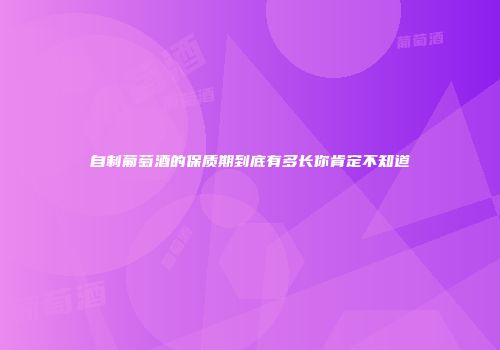 自制葡萄酒的保质期到底有多长你肯定不知道