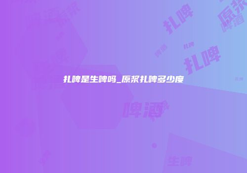扎啤是生啤吗_原浆扎啤多少度