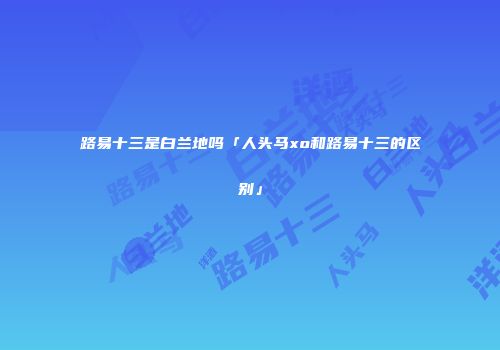 路易十三是白兰地吗「人头马xo和路易十三的区别」