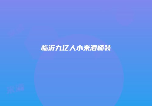 临沂九亿人小米酒桶装