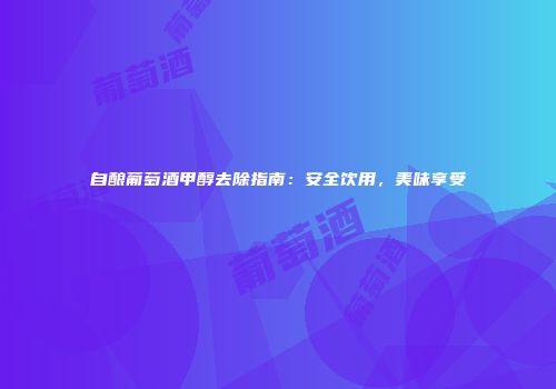 自酿葡萄酒甲醇去除指南：安全饮用，美味享受