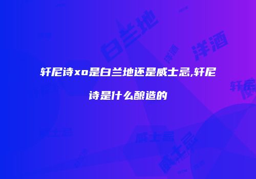 轩尼诗xo是白兰地还是威士忌,轩尼诗是什么酿造的