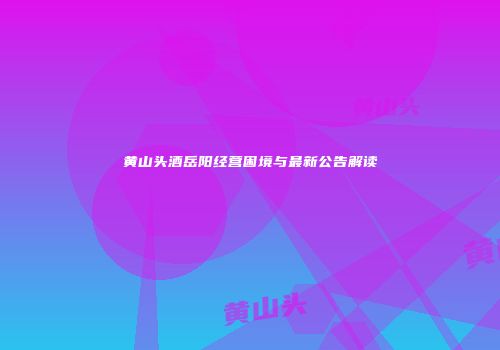 黄山头酒岳阳经营困境与最新公告解读