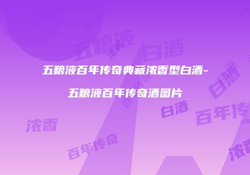 五粮液百年传奇典藏浓香型白酒-五粮液百年传奇酒图片