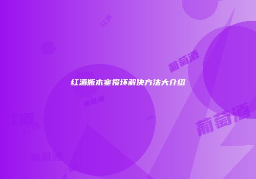 红酒瓶木塞损坏解决方法大介绍