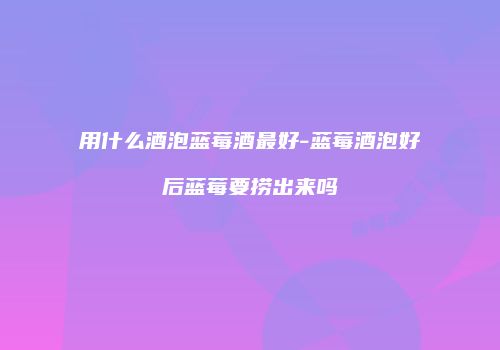 用什么酒泡蓝莓酒最好-蓝莓酒泡好后蓝莓要捞出来吗