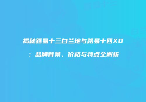 揭秘路易十三白兰地与路易十四XO：品牌背景、价格与特点全解析