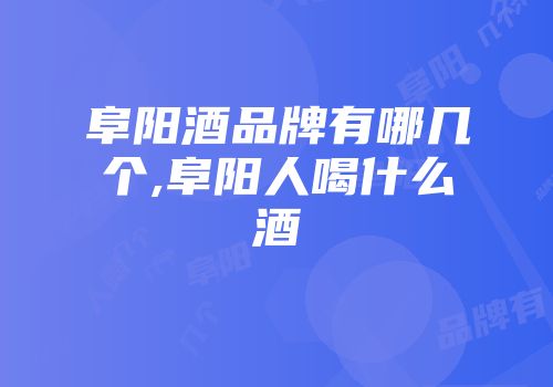 阜阳酒品牌有哪几个,阜阳人喝什么酒
