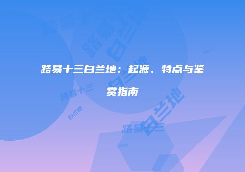 路易十三白兰地：起源、特点与鉴赏指南