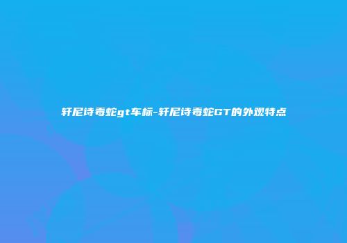 轩尼诗毒蛇gt车标-轩尼诗毒蛇GT的外观特点