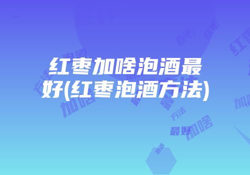红枣加啥泡酒最好(红枣泡酒方法)