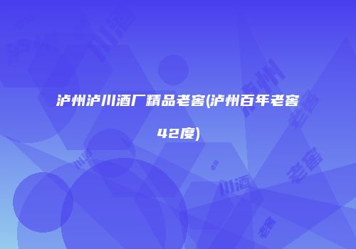 泸州泸川酒厂精品老窖(泸州百年老窖42度)