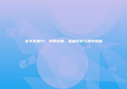 宝丰老酒15：河南佳酿，品味历史与独特韵味