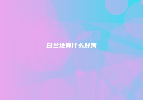 白兰地有什么好喝