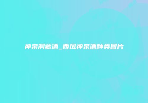 神泉洞藏酒_西凤神泉酒种类图片