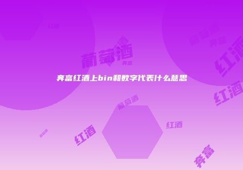 奔富红酒上bin和数字代表什么意思