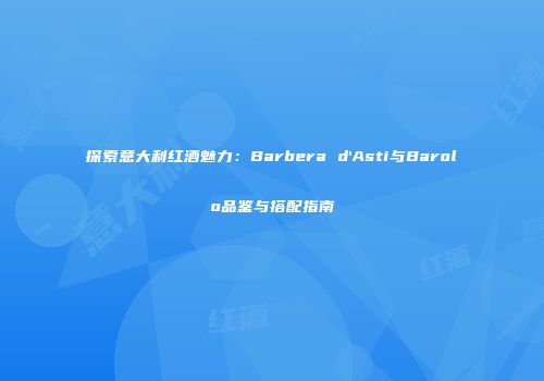 探索意大利红酒魅力：Barbera d'Asti与Barolo品鉴与搭配指南