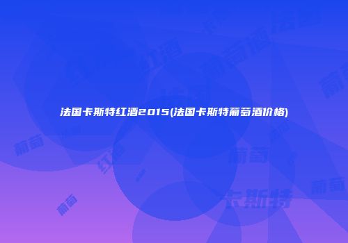 法国卡斯特红酒2015(法国卡斯特葡萄酒价格)