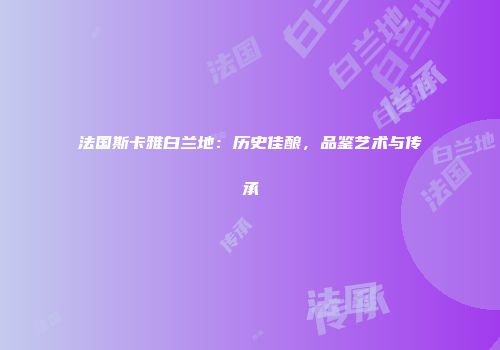 法国斯卡雅白兰地：历史佳酿，品鉴艺术与传承