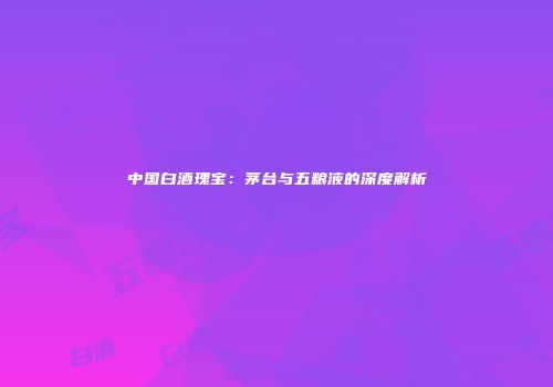 中国白酒瑰宝：茅台与五粮液的深度解析