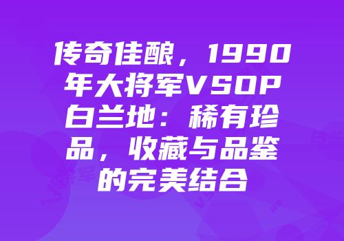 传奇佳酿，1990年大将军VSOP白兰地：稀有珍品，收藏与品鉴的完美结合