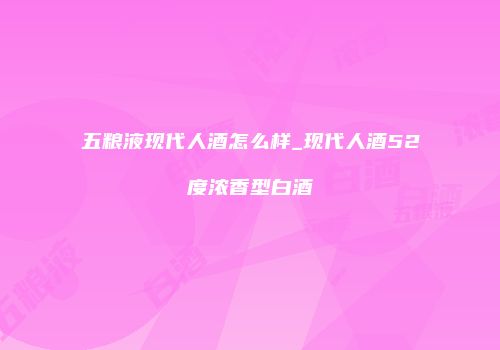 五粮液现代人酒怎么样_现代人酒52度浓香型白酒