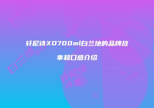 轩尼诗XO700ml白兰地的品牌故事和口感介绍