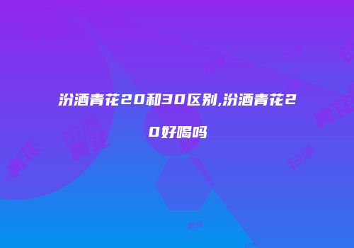 汾酒青花20和30区别,汾酒青花20好喝吗