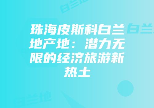 珠海皮斯科白兰地产地：潜力无限的经济旅游新热土