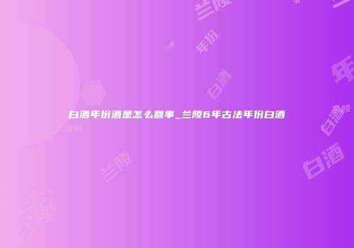 白酒年份酒是怎么回事_兰陵6年古法年份白酒